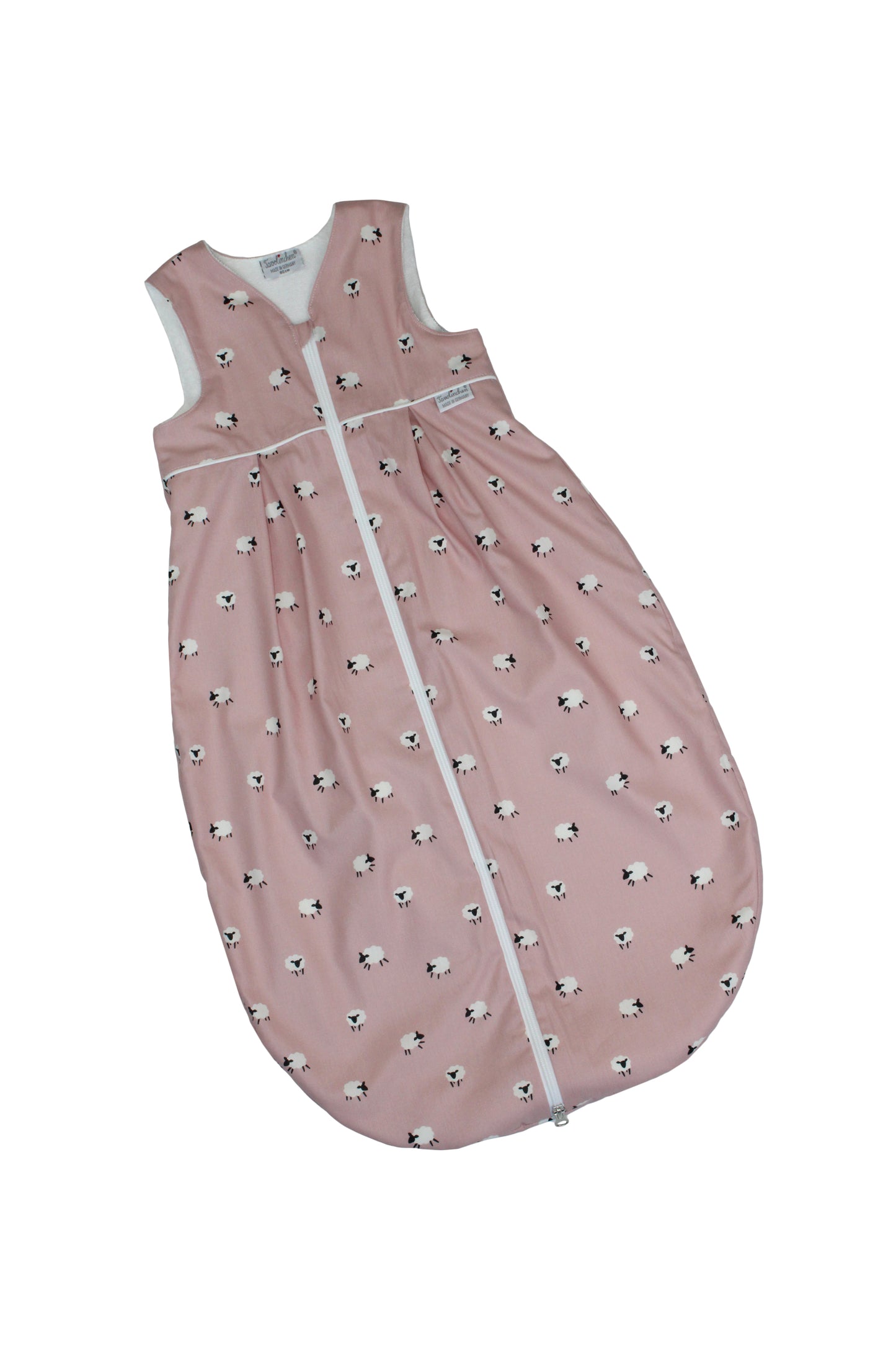 Tavolinchen Frottierschlafsack "Schaf" – Weicher Babyschlafsack mit Schafmotiv in Alt Rose oder Grün