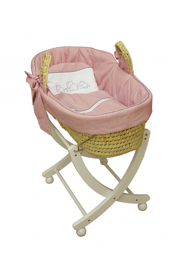 Tavolinchen Moseskörbchen "Elefantenfamilie" – Ihr erstes Babybettchen