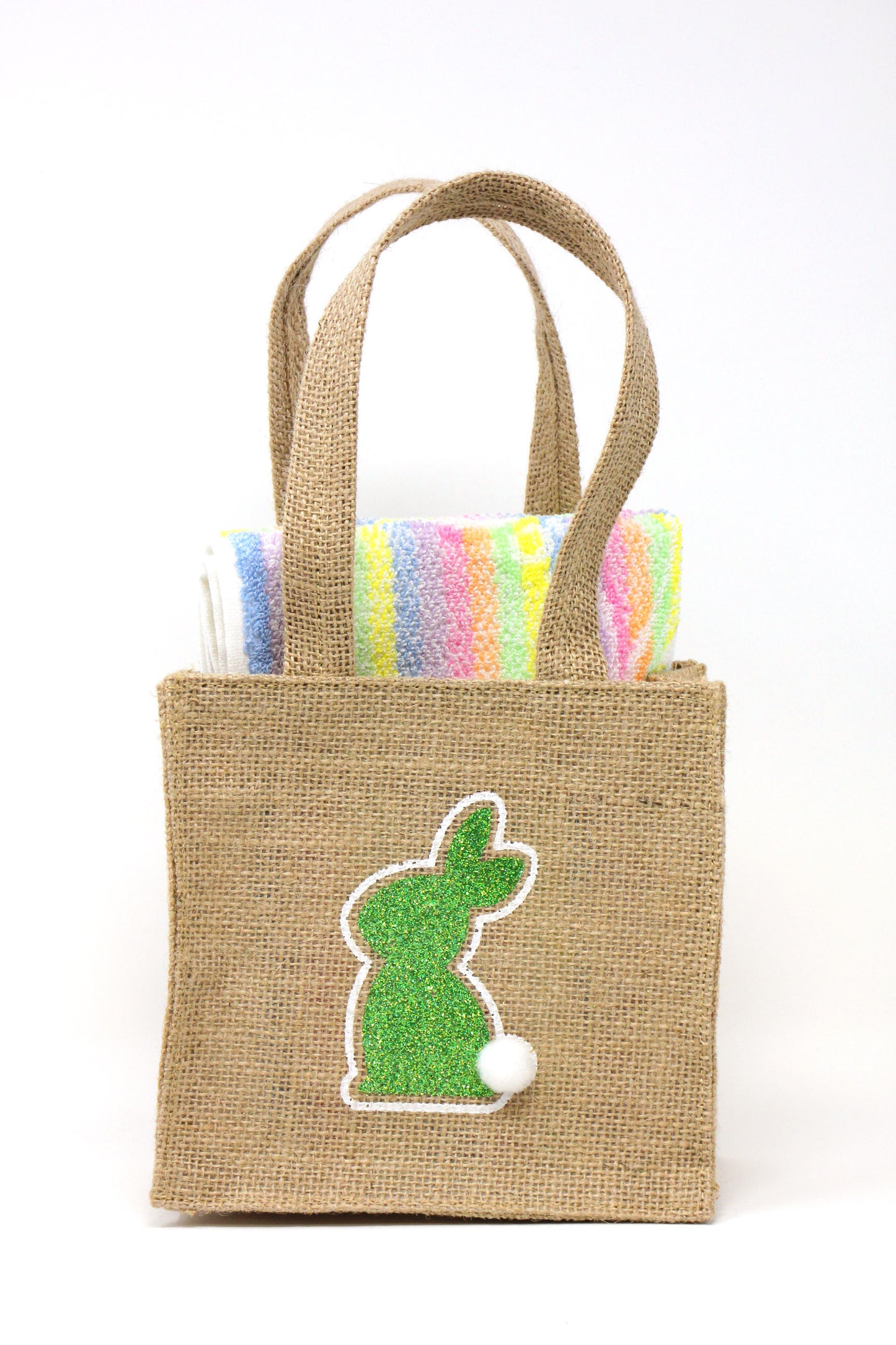Geschenktasche mit 2 Tavolinchen Jacquard-Lätzchen "Mr. Regenbogen"