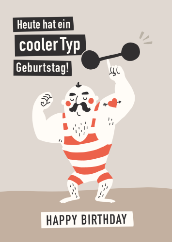 Humorvolle Geburtstagskarte: Happy Birthday - Cooler Typ
