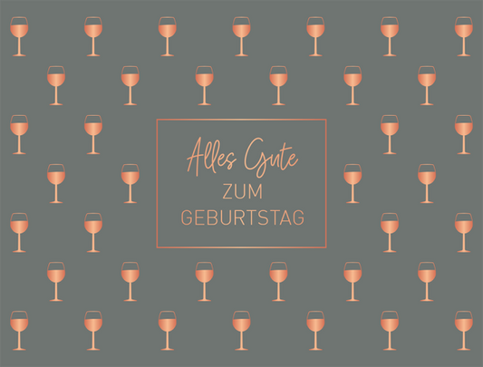 Geburtstagskarte: Weingläser