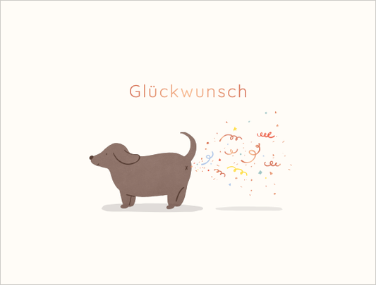 Ein Hauch von Humor: Ein entzückender Dackel bringt mit einer humorvollen Luftschlangen-Überraschung Freude zum Geburtstag