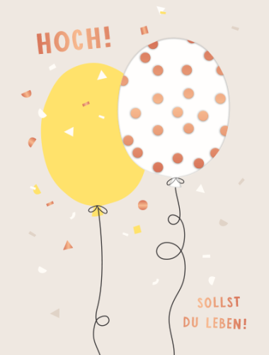 Geburtstagskarte Ballons: Hoch sollst du leben