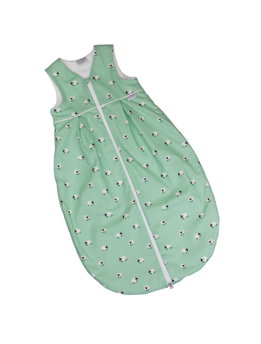 Tavolinchen Frottierschlafsack "Schaf" – Weicher Babyschlafsack mit Schafmotiv in Alt Rose oder Grün