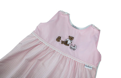 Tavolinchen Frottierschlafsack „Bärenausflug“ – Baby-Schlafsack mit süßer Bären-Stickerei und klassischem Karomuster