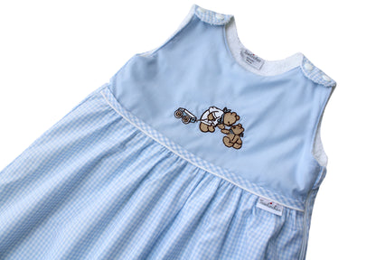Tavolinchen Frottierschlafsack „Bärenausflug“ – Baby-Schlafsack mit süßer Bären-Stickerei und klassischem Karomuster