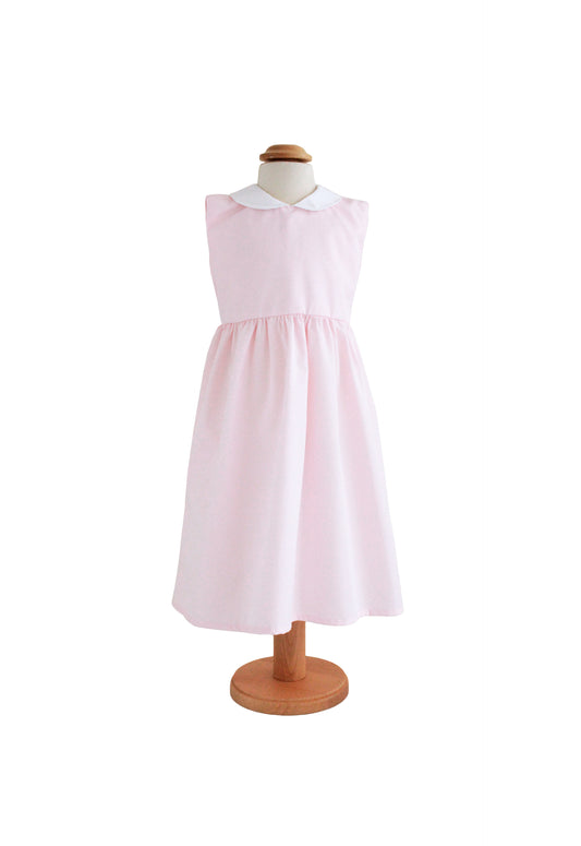 Mädchenkleid „Vichy Karo“ – Klassisches Baumwollkleid mit Kragen und Schleife