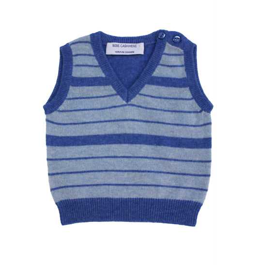 Tavolinchen Kinder-Cashmere-Pullunder – 100% Cashmere in Bleu