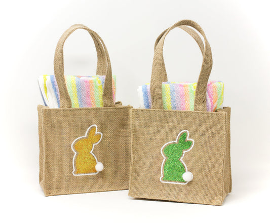 Geschenktasche mit 2 Tavolinchen Jacquard-Lätzchen "Mr. Regenbogen"